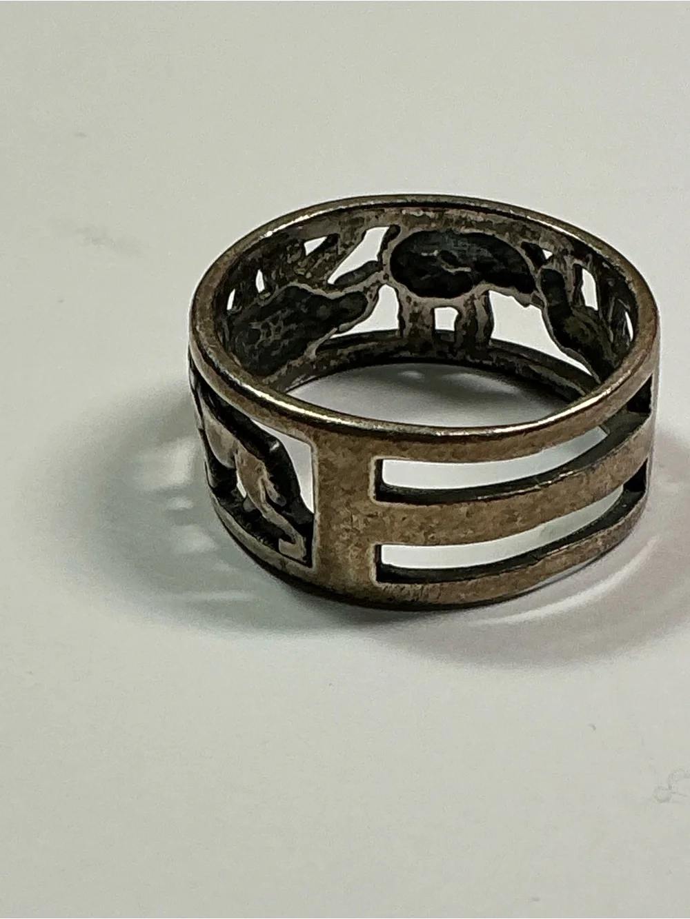 Vintage Sterling Silver Open Works Zoo Ring. Size 9